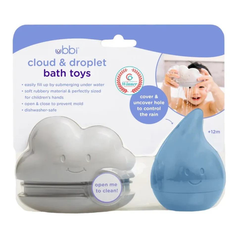 Cloud and Droplet Bath Toys - Cloudy Blue