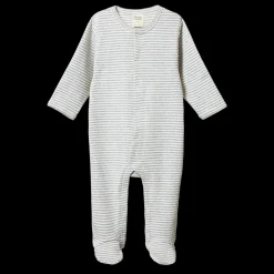 Cotton Stretch and Grow - Grey Marl Stripe