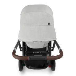 CRUZ V2 + FREE SNUG SEAT + CUP HOLDER - Anthony (White & Grey Chenille/Carbon/Chestnut Leather)