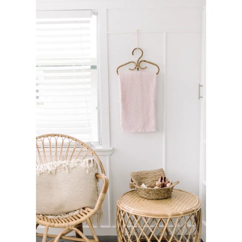 Diamond Knit Baby Blanket - Blush Pink