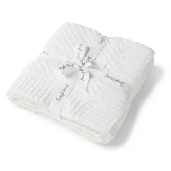 Diamond Knit Organic Baby Blanket - White