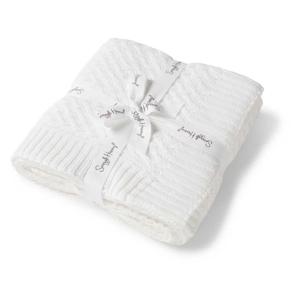 Diamond Knit Organic Baby Blanket - White