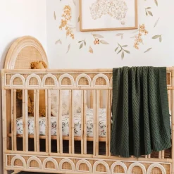 Diamond Knit Organic Baby Blanket - Olive