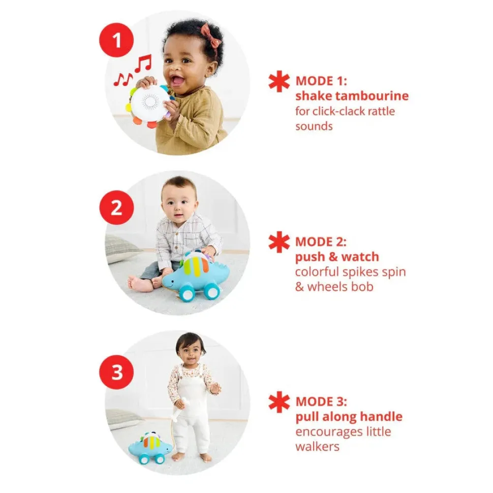 Explore & More Dinosaur 3-in-1 Musical Pull Toy