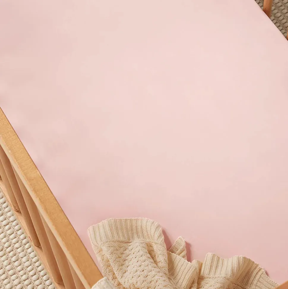 Fitted Cot Sheet - Baby Pink