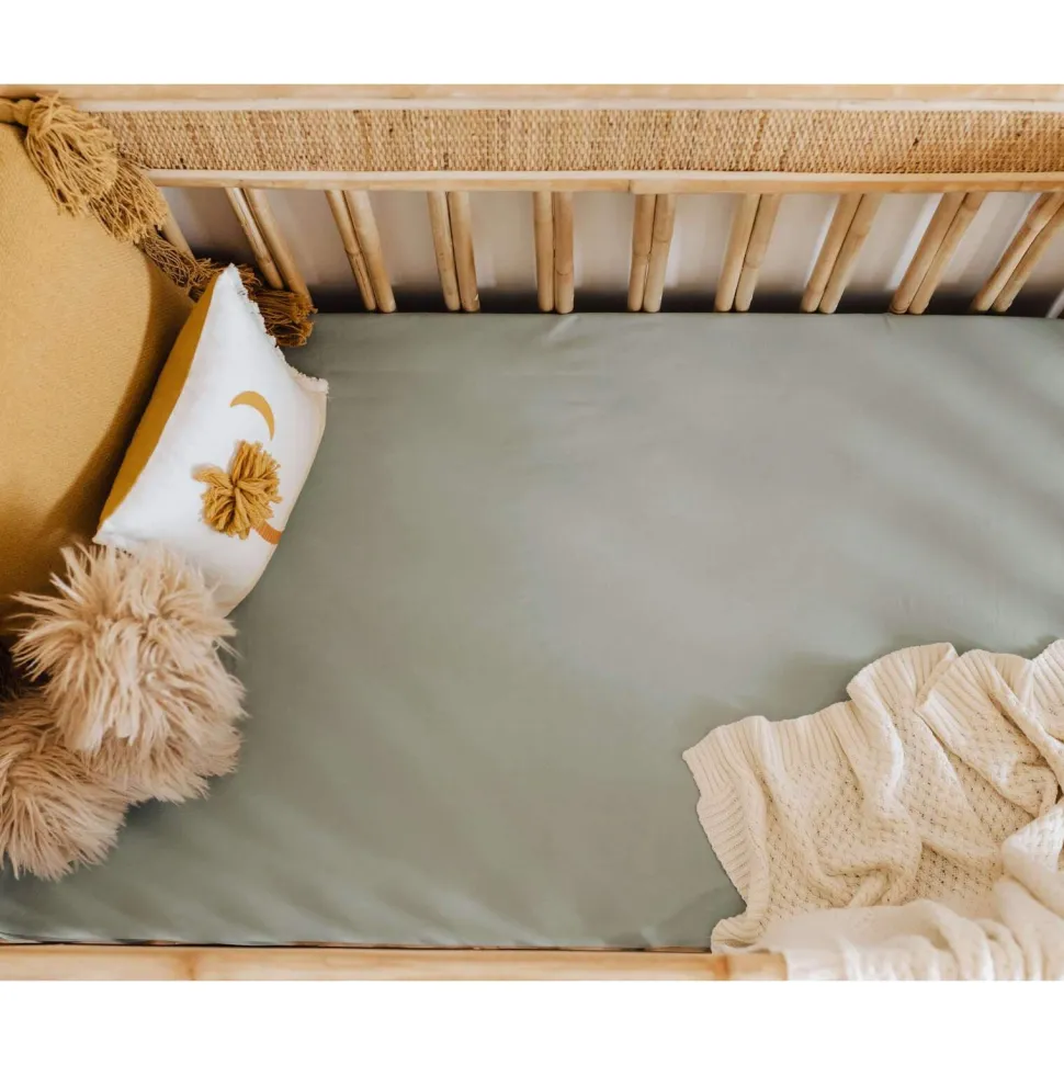 Fitted Cot Sheet - Sage