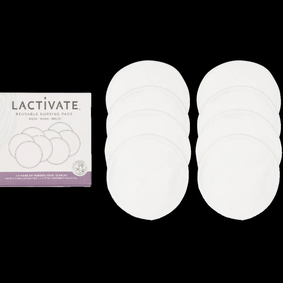 Lactivate Reusable Mixed White Nursing Pads - 8pk