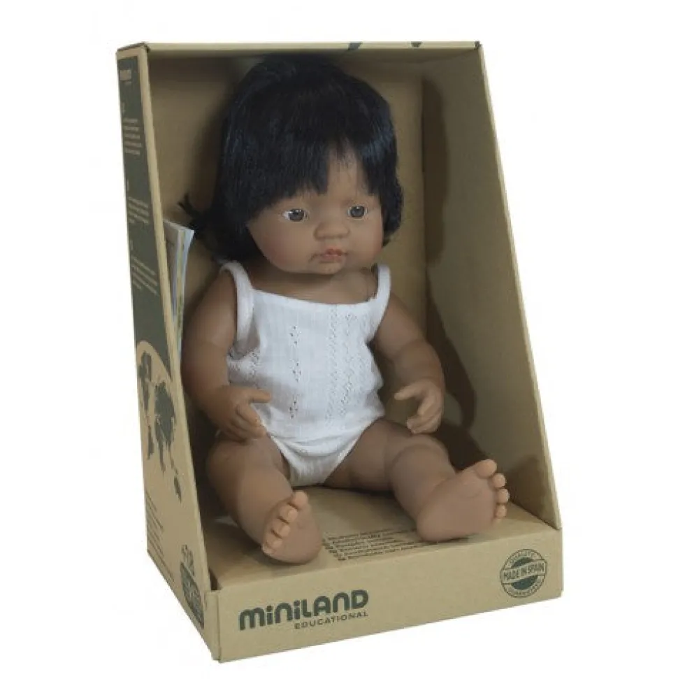 Miniland Doll - Anatomically Correct Baby, Latin American Girl, 38 cm