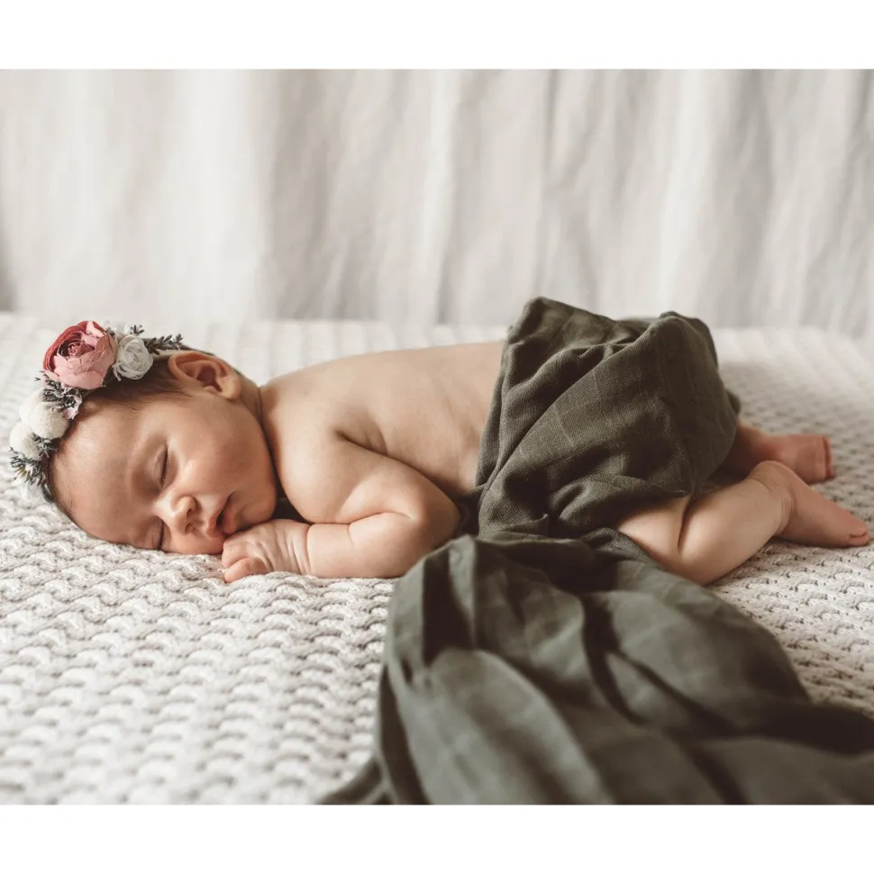 Organic Muslin Wrap - Dusty Olive