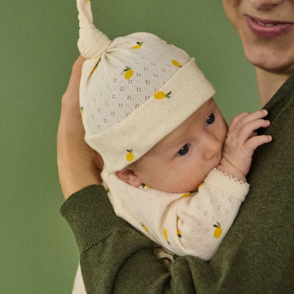 Pointelle Long Sleeve Bodysuit - Lemon Print
