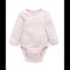 Ribbed Bodysuit Long Sleeve - Pale Pink Melange