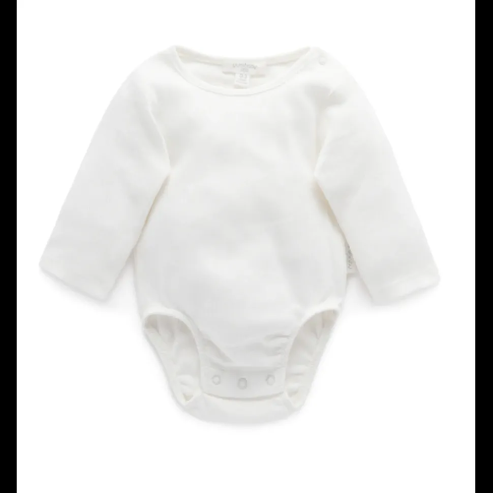 Ribbed Bodysuit Long Sleeve - Vanilla