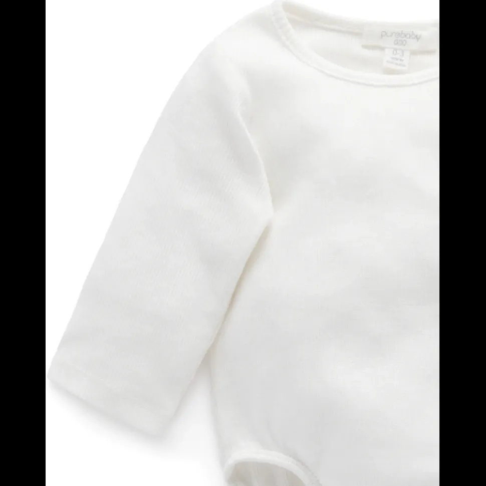 Ribbed Bodysuit Long Sleeve - Vanilla