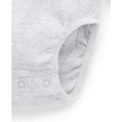 Ribbed Bodysuit Long Sleeve - Pale Grey Melange