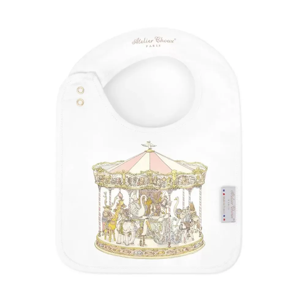 Satin Bib – Carousel Pink
