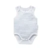 Singlet Bodysuit - Pale Blue Melange Stripe