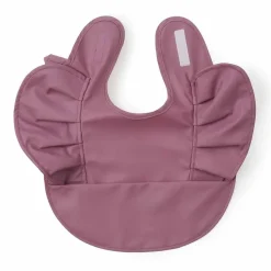 Waterproof Frill Snuggle Bib - Mauve