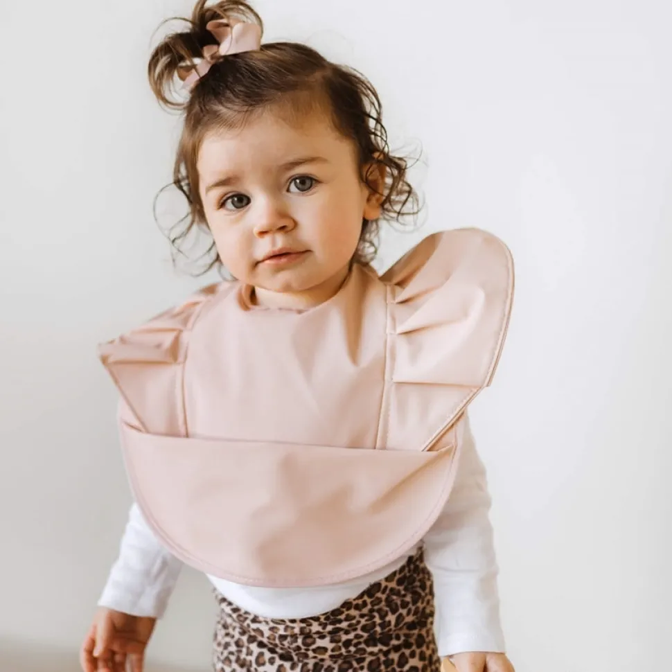 Waterproof Frill Snuggle Bib - Nude