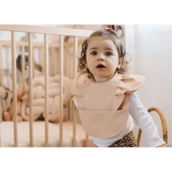 Waterproof Frill Snuggle Bib - Nude