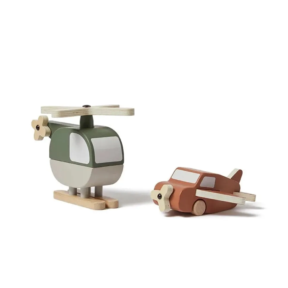 Wooden Helicopter and Plane
