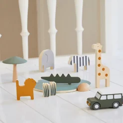 Wooden Safari Animals and Jeep