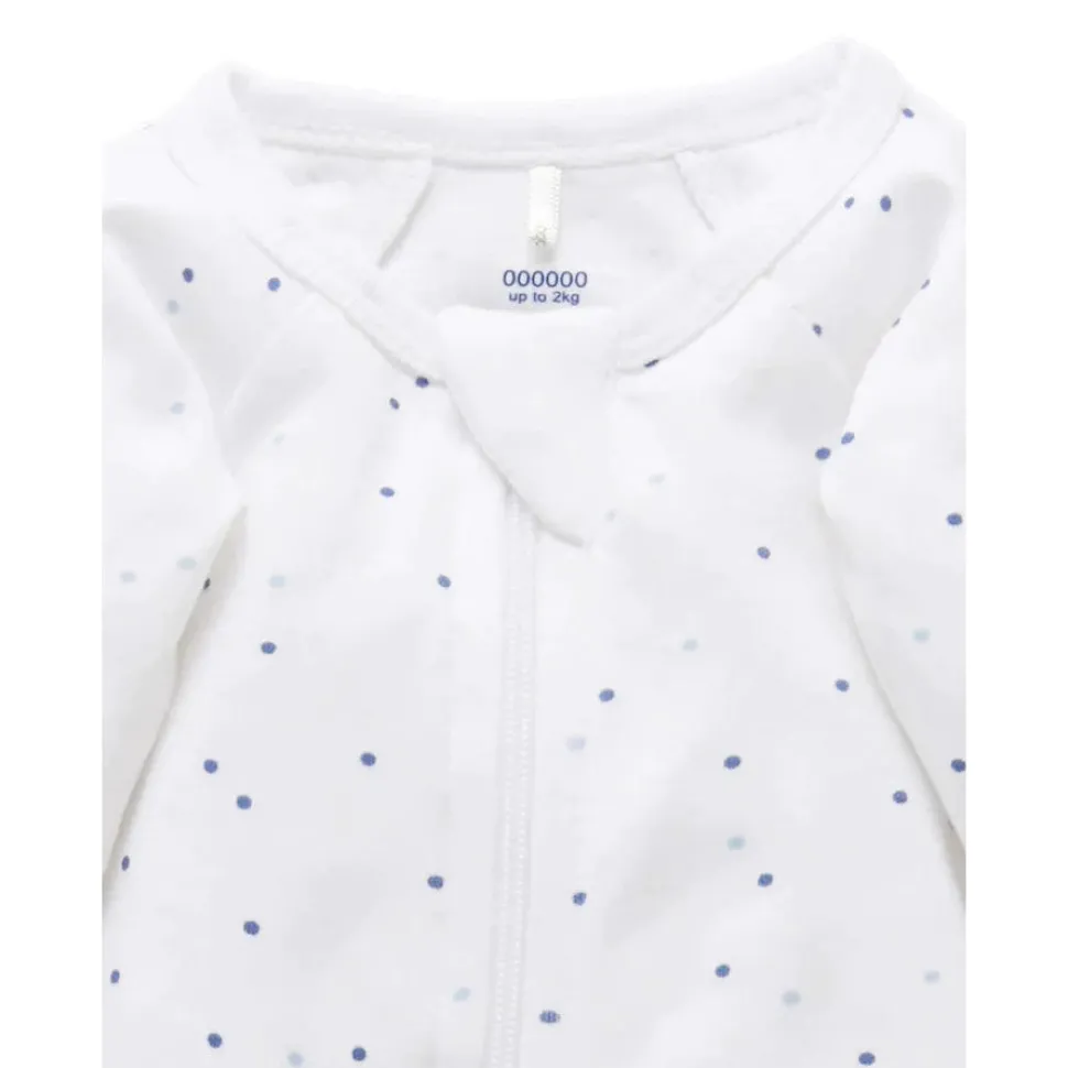 Zip Growsuit - Pale Blue Spot