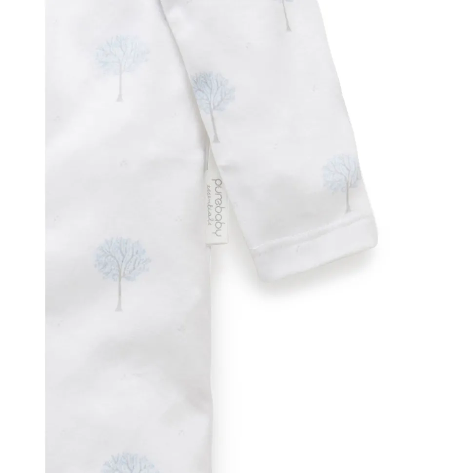 Zip Growsuit - Pale Blue Tree