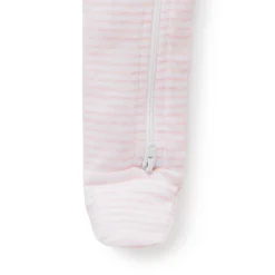Zip Growsuit - Pale Pink Melange Stripe