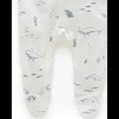 Zip Growsuit - Vanilla Nautical